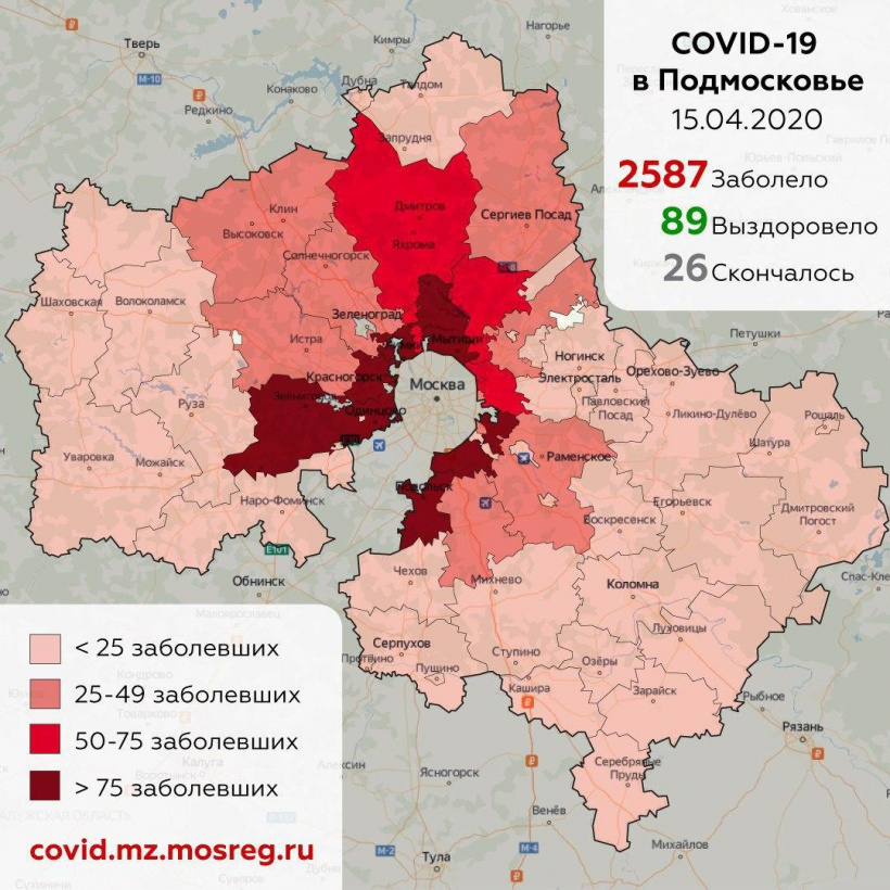 272 случая заболевания коронавирусом выявлено в Подмосковье за сутки, 77 – в Подольске